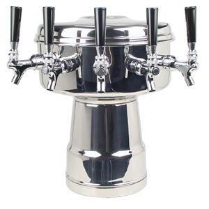 Micro Matic MTB-5PSSKR 12 Inch Diameter Glycol Cooled Countertop Draft Beer Tower Stainless Steel