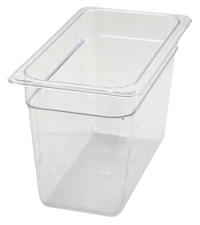 Winco SP7308 12-5/8 Inch Clear Food Pan Polycarbonate NSF Dishwasher Safe