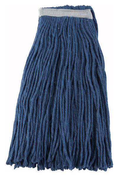 Winco MOP-24C 24 Oz Cut End Wet Mop Head 4-Ply Poly Cotton Blue