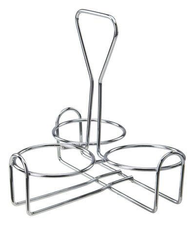Winco WH-4 Condiment Jar Holder Chrome Plated Metal 3 Ring Design