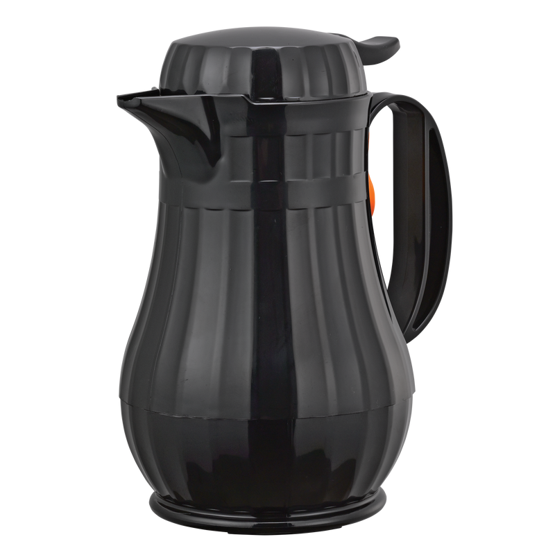 Eco-Serv™ Carafe 0.6-Liter Foam Lined Plastic Server with Push Button Lid in Black