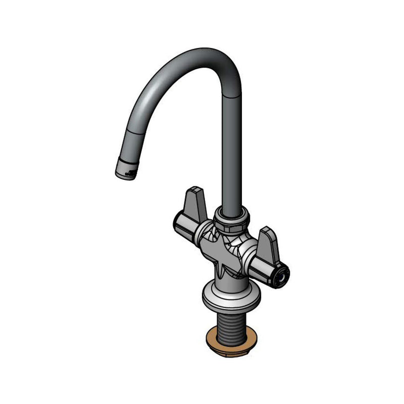 T&S Brass 5F-2SLX05C-F15 Equip Single Hole Faucet - Cerama & Gooseneck