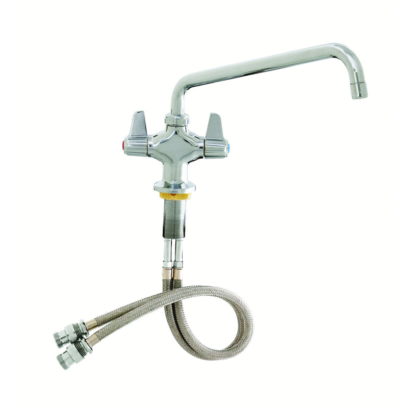 T&S Brass 5F-2SLX06 Equip Single Hole Faucet - 6" Nozzle & 18" Flex Inlets