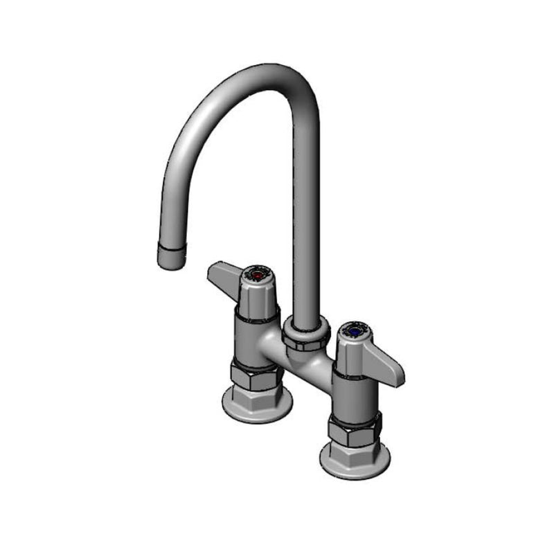 T&S Brass 5F-4DLS05-F15 Equip Deck Mount Faucet - 1.5 GPM & Gooseneck