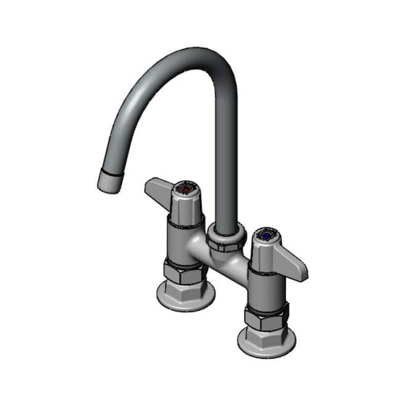T&S Brass 5F-4DLS05C-F15 Equip Deck Mount Faucet - Compact Gooseneck