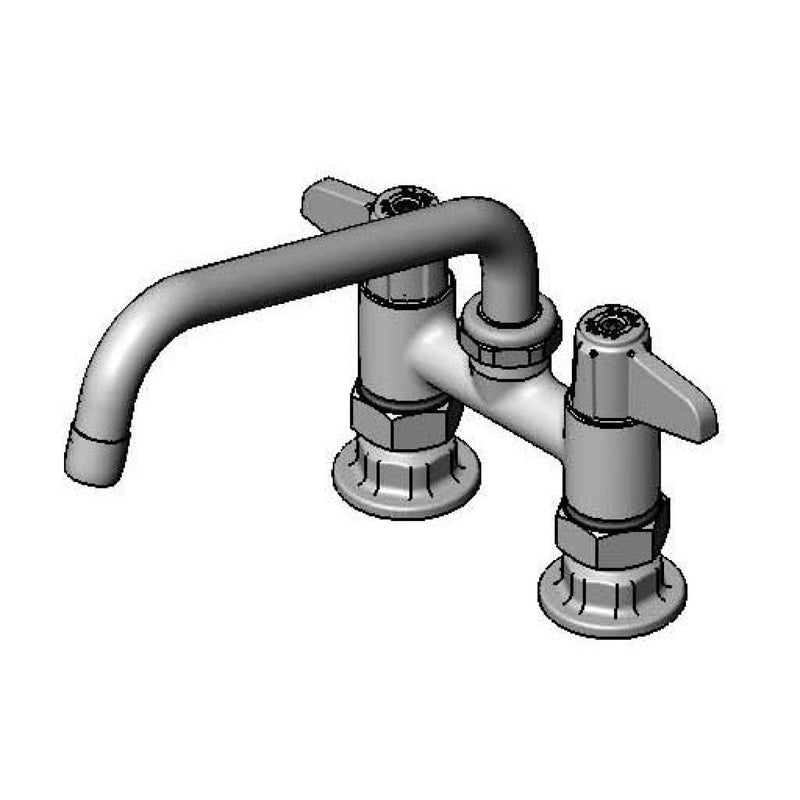 T&S Brass 5F-4DLS08 Equip Deck Mount Faucet - 8" Nozzle & Supply Kit