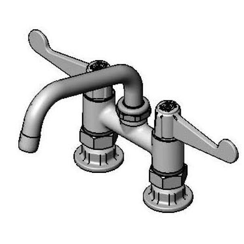 T&S Brass 5F-4DWS06 Equip Deck Mount Faucet - 6" Nozzle & Supply Kit