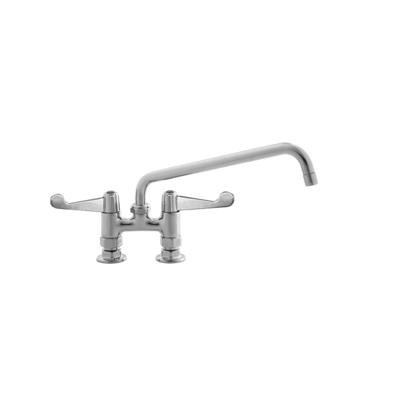 T&S Brass 5F-4DWS10 Equip Deck Mount Faucet - 10" Nozzle & Supply Kit