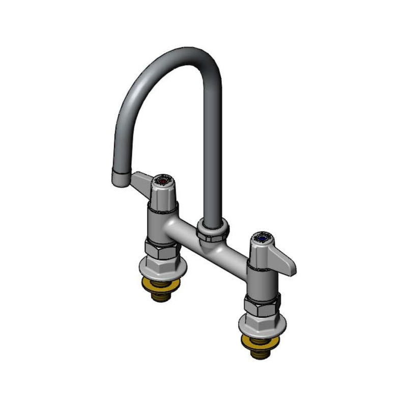 T&S Brass 5F-6DLS05-F15 Equip Deck Mount Faucet - 1.5 GPM & Gooseneck