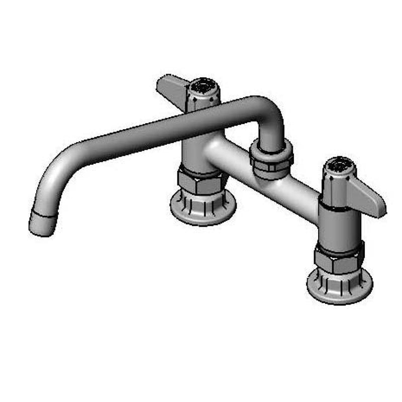 T&S Brass 5F-6DLS10 Equip Deck Mount Faucet - 10" Nozzle & Supply Kit