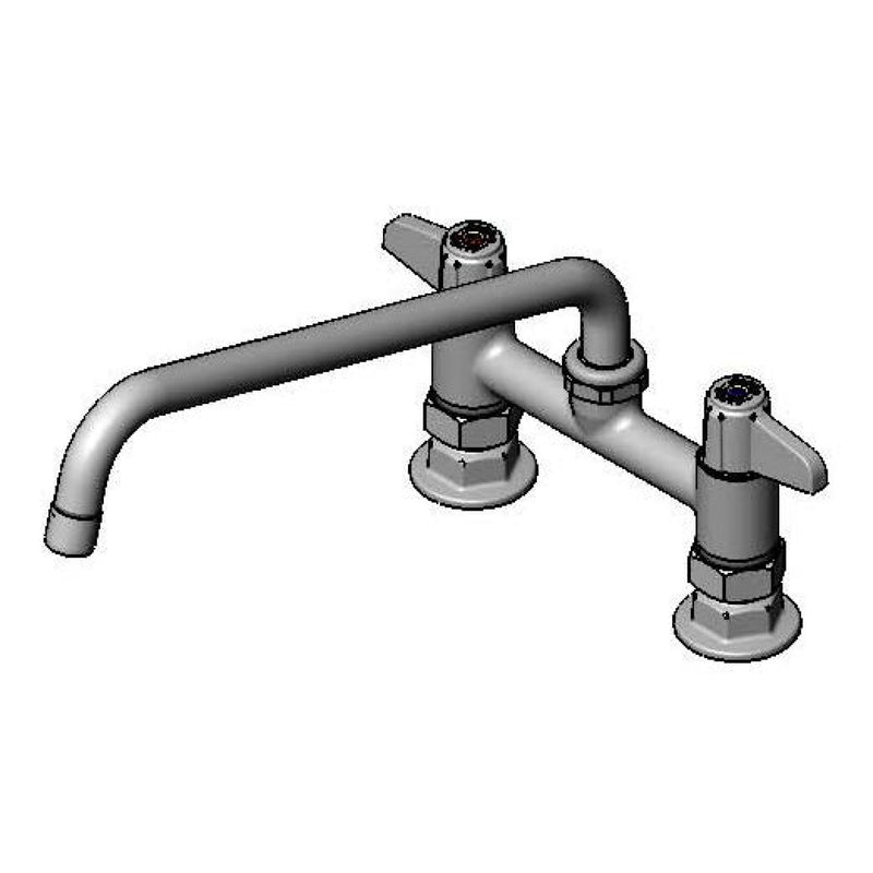 T&S Brass 5F-6DLS12A Equip Deck Mount Faucet - 6" Centers & 12" Nozzle