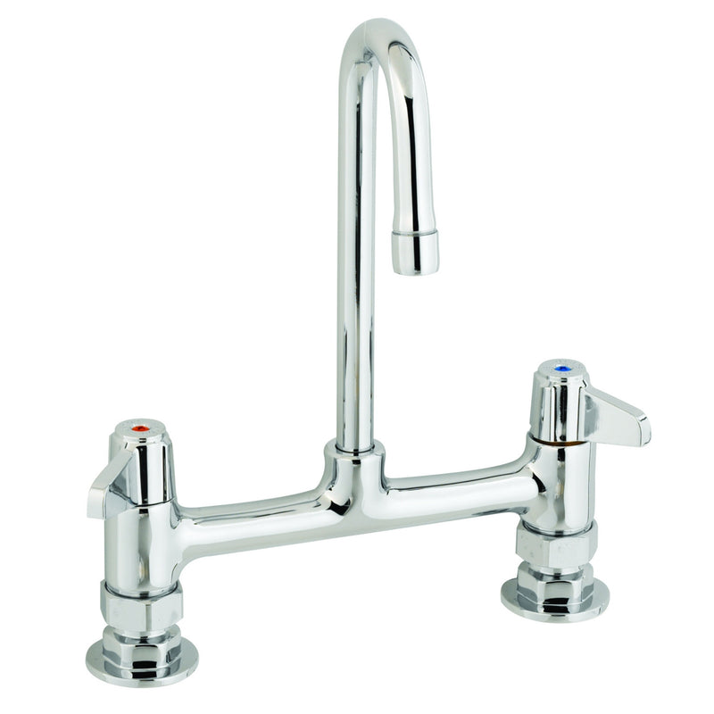 T&S Brass 5F-8DLS03 Equip Deck Mount Faucet - 3" Rigid GN & Supply Kit