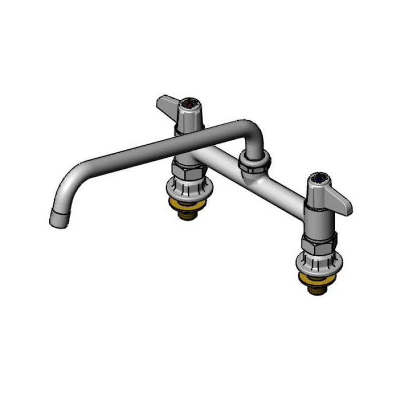 T&S Brass 5F-8DLS12-F15 Equip Deck Mount Faucet - 1.5 GPM & 12" Nozzle
