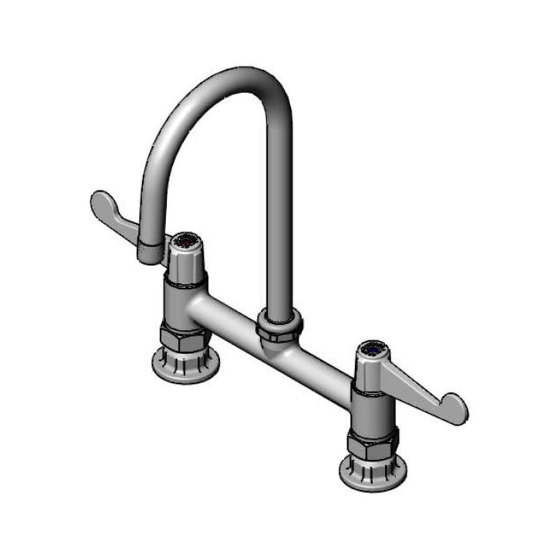 T&S Brass 5F-8DWS05-F15 Equip Deck Mount Faucet - 1.5 GPM & Gooseneck
