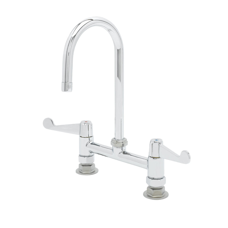 T&S Brass 5F-8DWS05 Equip Deck Mount Faucet - Gooseneck & Supply Kit