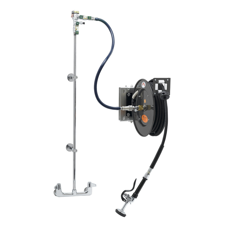 T&S Brass 5HR-232-01WE1 Hose Reel System - 8" Wall Base & Wall Bracket