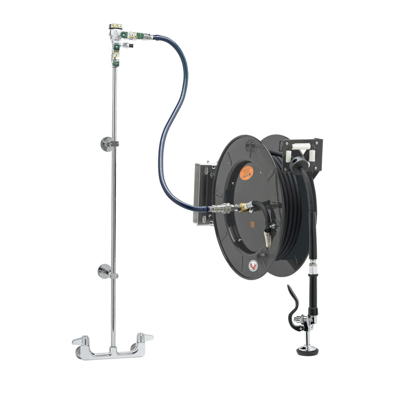 T&S Brass 5HR-242-01WE1 Hose Reel System - 8" Wall Base & Wall Bracket