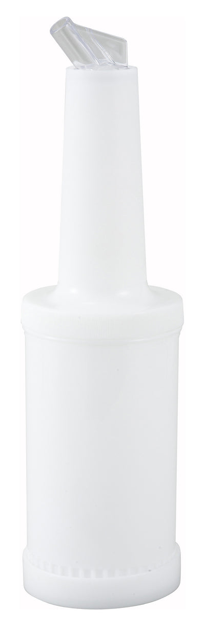 Winco PPB-1W 1 Quart Liquor and Juice Multi Pour with White Spout and Lid