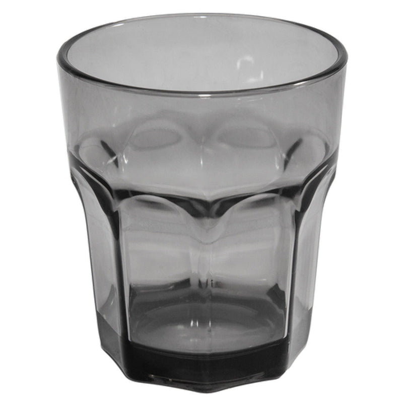 Carlisle 581218 12 Oz Faceted Smooth Black SAN Plastic Tumbler
