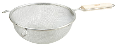 Winco MST-8S 8 Inch Diameter Round Mesh Strainer Tin-Plated with Wood Handle