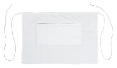 Winco WA-2819W 28 Inch Waist Apron with 2 Pockets White Poly-Cotton Blend