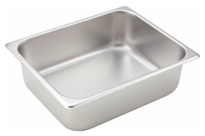 Winco SPH4 1/2 Size Steam Table Pan - 10.375 Inch 4 Inch Deep 25 Gauge Stainless Steel Straight