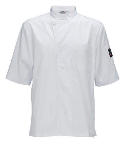 Winco UNF-9WS Small Cook's Shirt Tapered Fit White With Chest Pocket And Thermometer Pocket