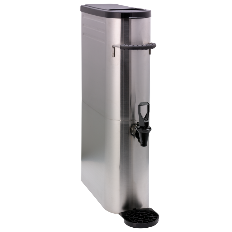 Service Ideas Slim Commercial Tea Urn - 3.5 Gallon Brushed Stainless Steel and Black