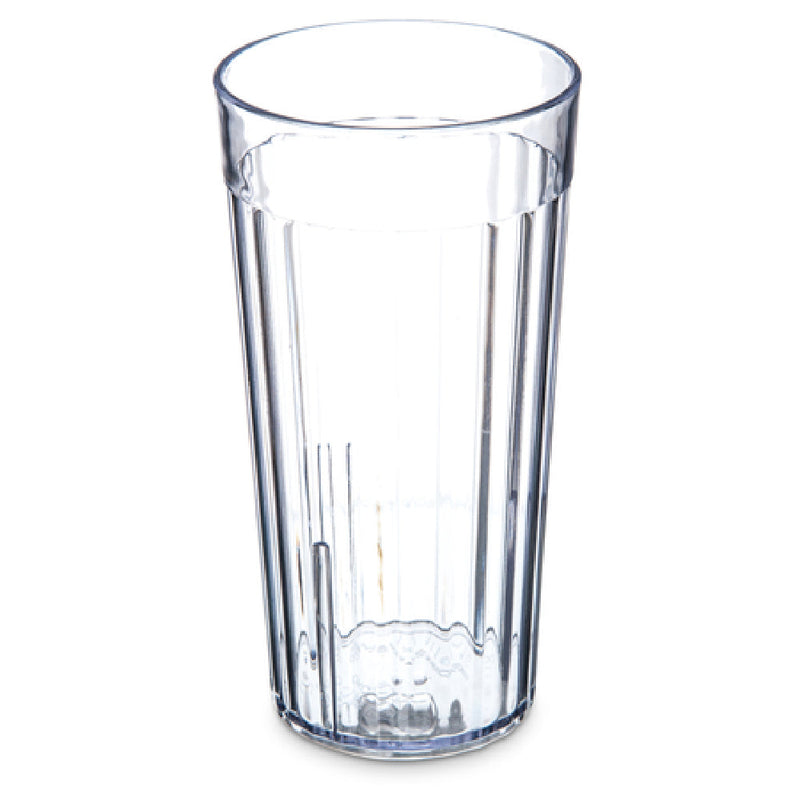 Carlisle 111607 16 Oz Fluted Tumbler SAN Clear Stackable Durable Plastic