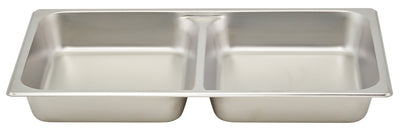 Winco SPFD2 Full-Size Divided Food Pan - 2-1/2 Inch Deep Rectangular Stainless Steel