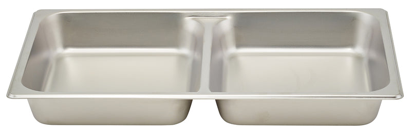 Winco SPFD2 Full-Size Divided Food Pan - 2-1/2 Inch Deep Rectangular Stainless Steel