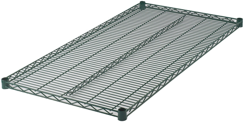 Winco VEX-2460 60 Inch Wire Shelf Includes 4 Sleeve Clips Green Epoxy Coated