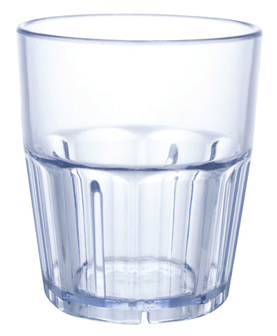 Winco PTSN-9 9 Oz Ribbed Plastic Tumbler Break Resistant Dishwasher Safe Blue