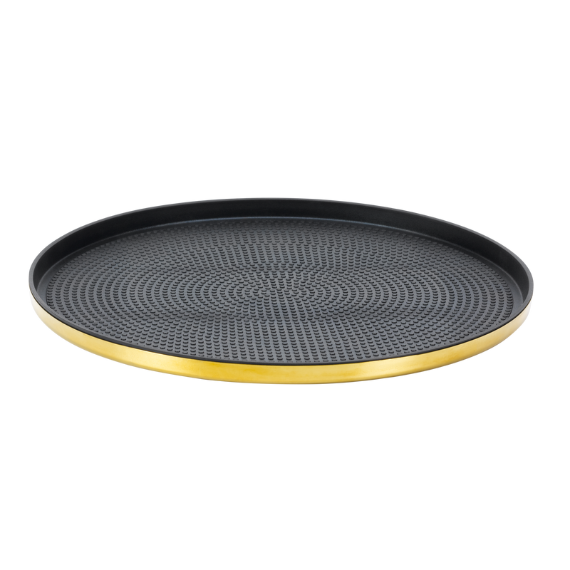 Modern Edge Medium 12" Round Serving Tray in Vintage Gold