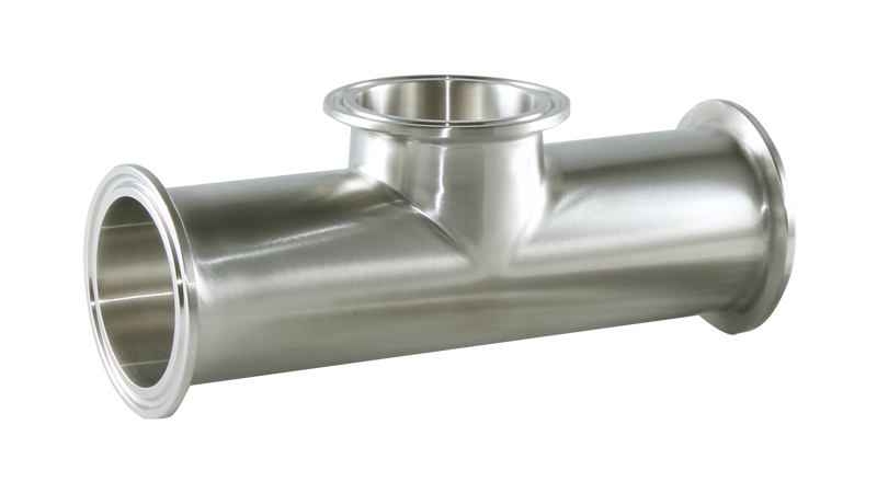 2.5" Clamp Short Outlet Tee (7MPS) - T316L Stainless Steel - Wayland Industries - W67MPS-25