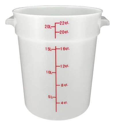 Winco PPRC-22W 22 Quart Storage Container with Built-in Handles Polypropylene White