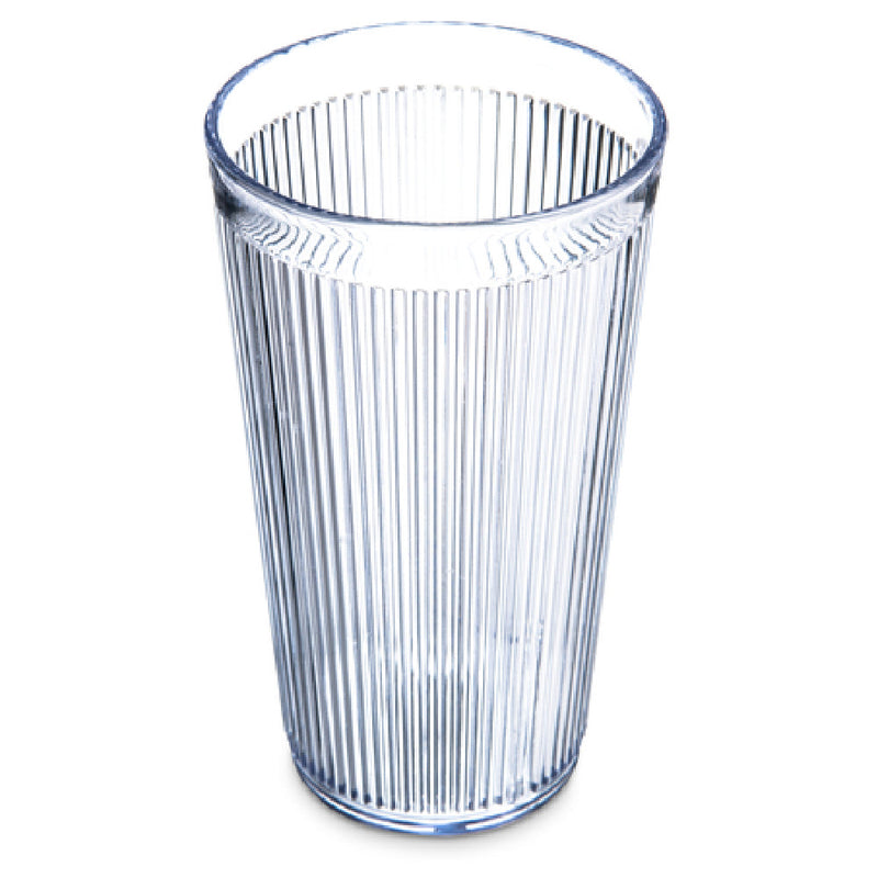 Carlisle 401607 16 Oz Ribbed Stackable Tumbler Clear SAN Plastic - 48 Packs