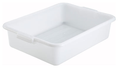 Winco PL-5W 20-1/4 Inch Dish Box Polypropylene White NSF 1-compartment
