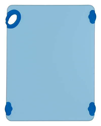 Winco CBK-1520BU 15 Inch Cutting Board Rectangular Blue with Rubber Grip Hook