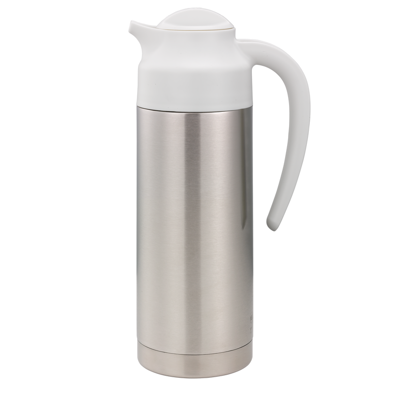 SteelVac® 1-Liter Vacuum Insulated Creamer with Steel Base in Brushed Stainless and White