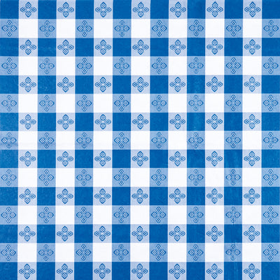 Winco TBCO-90B 52 Inch Blue Checkerboard Rectangular Table Cloth PVC