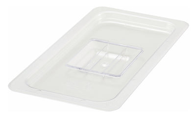 Winco SP7300S 1/3 Size Solid Food Pan Cover with Handle Clear Polycarbonate