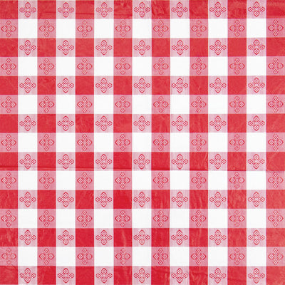 Winco TBCO-70R 52 Inch Vinyl Rectangular Tablecloth Red Checkerboard