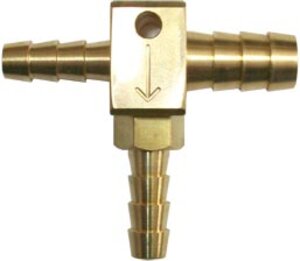 Micro Matic MV044 1/4 Inch Check Valve Tee Zinc-Plated Brass Fitting for Draft Systems
