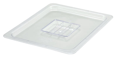 Winco SP7200S 1/2 Size Solid Food Pan Cover with Handle Polycarbonate Clear