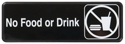 Winco SGN-333 9 Inch No Food or Drink Sign Compliance