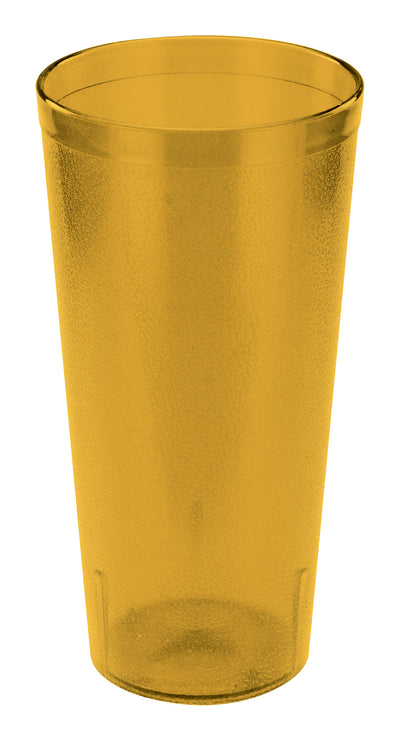 Winco PTP-24A 24 Oz Amber Pebbled Plastic Tumbler Break-resistant Dishwasher Safe