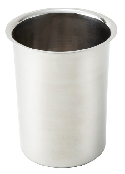 Winco BAM-2 2 Quarts Round Stainless Steel Bain Marie with Bent Rim