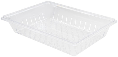 Winco PFSF-5C 26 Inch Width Rectangular Colander Clear Polycarbonate with Lightweight Design
