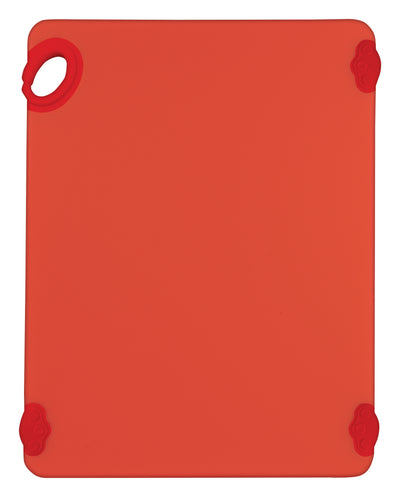 Winco CBK-1520RD 15 Inch Cutting Board With Rubber Grip Hook Red Co-polymer